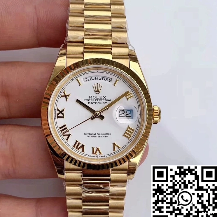 Scale M128238 Roman Factory Dial Day-Date Rolex Time EW White 1002